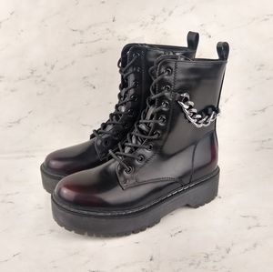 *UNIONBAY | NEW Oxblood Chunky Platform Combat Boots Size 9